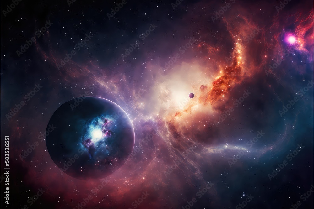 Naklejka premium the milky way at night a cosmic light show generative ai