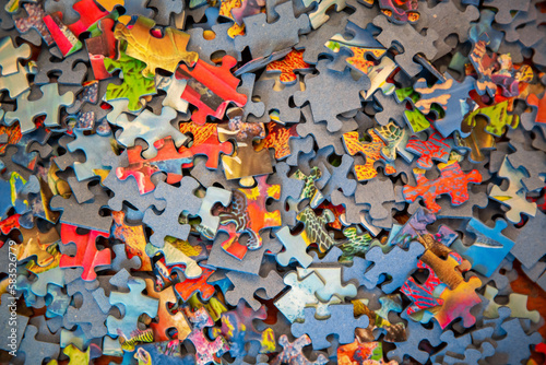 Colorful puzzle pieces jigsaw puzzle