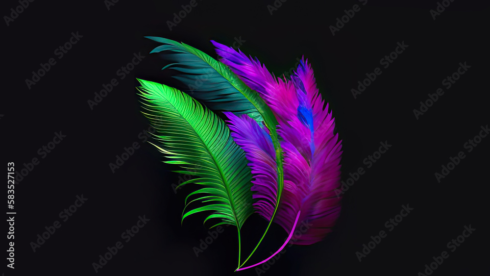 Obraz premium Multicolor Feather or Magical Stick.