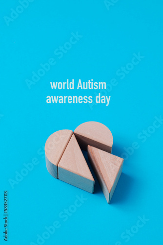 heart and text world autism awareness day photo