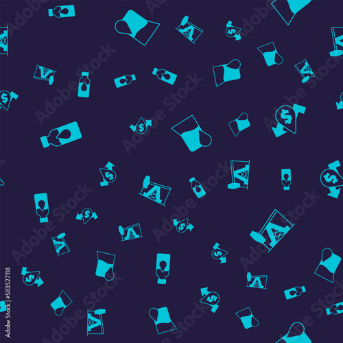 Set Oil petrol test tube, price increase, and pump or pump jack on seamless pattern. Vector