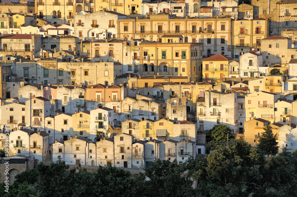 View of the town of Ferrandina, district of Matera, Basilicata, Italy, Europe