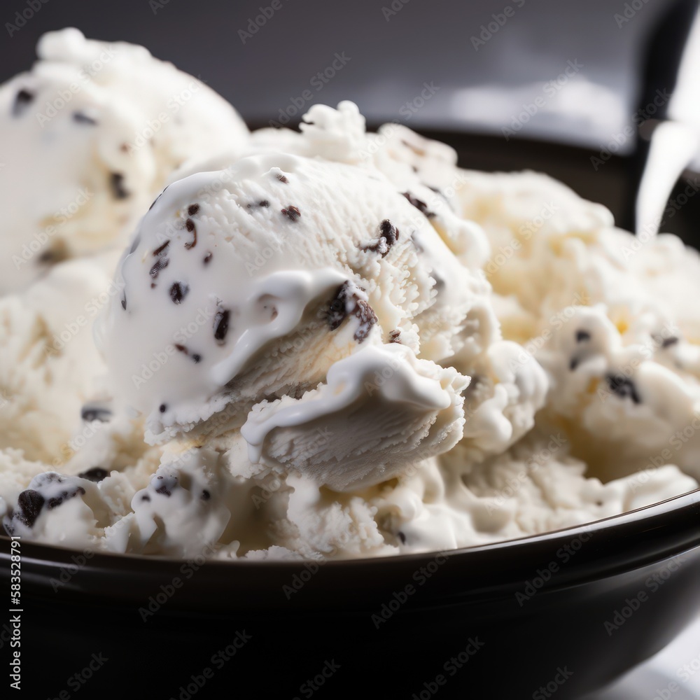 stracciatella ice-cream, close up - ai generated stracciatella ice-cream, close up - ai generated