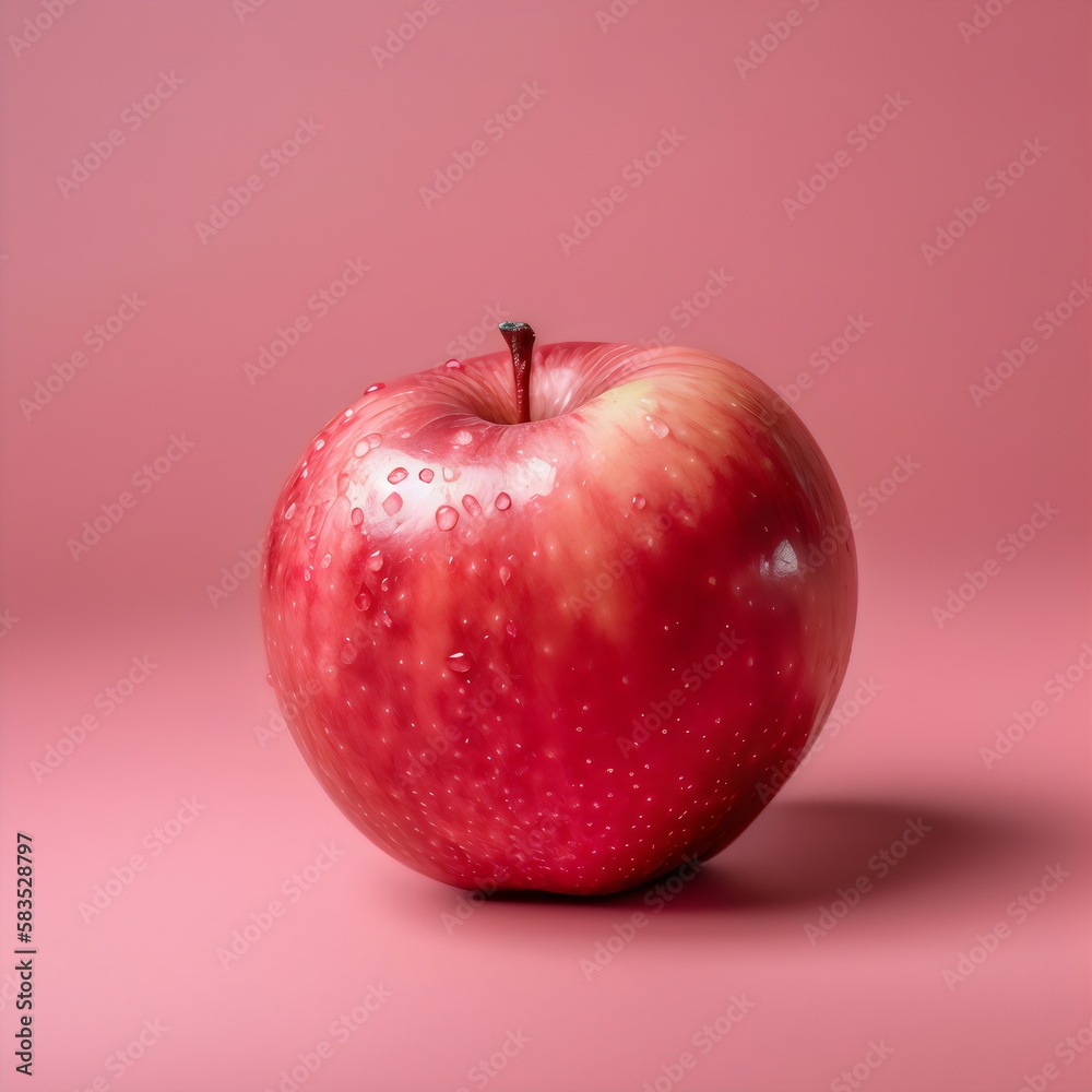 pink lady apple isolated on pink studio background, made with generative ai pink lady apple isolated on pink studio background, made with generative ai