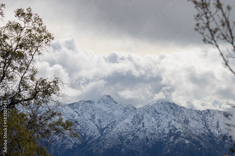 landscape of mountains with snow