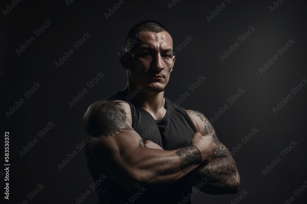 Bodybuilder MMA boxe martial art crossfit fighter male gym sports coach