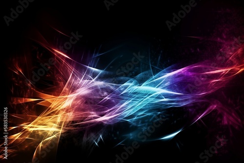 Digital Neon Glow  Abstract Light Background Illustration