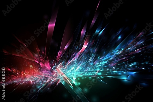 Digital Neon Glow: Abstract Light Background Illustration