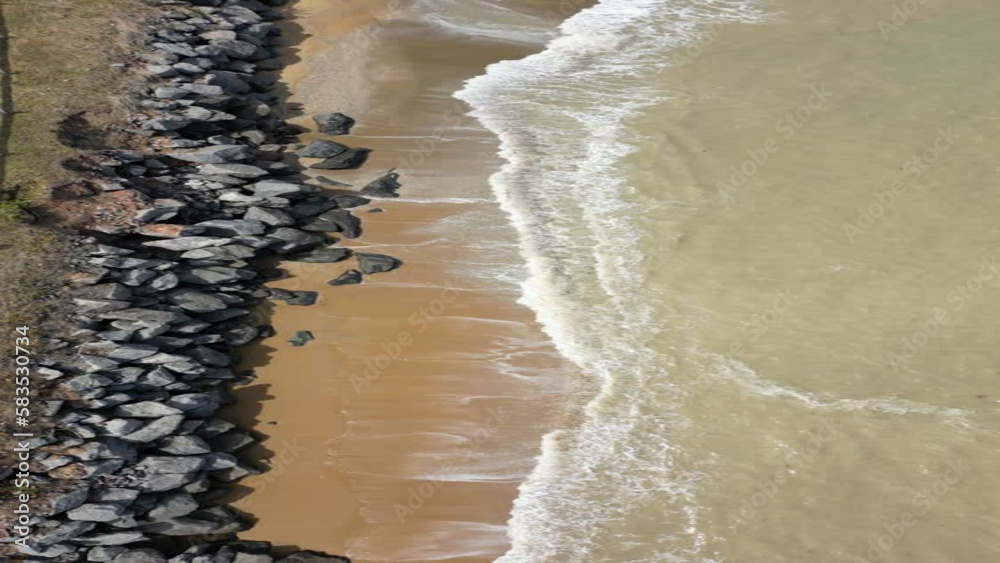 Imagem A Rea Vertical De Obras De Engorda Da Faixa De Areia Da Praia De