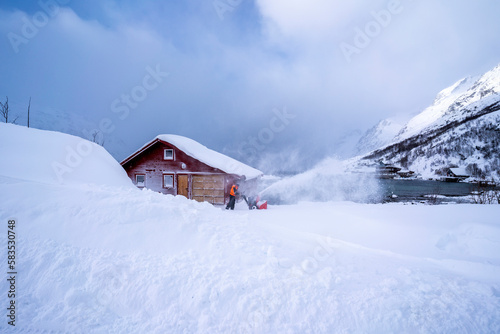snowy landscape nature in tromso © murattellioglu