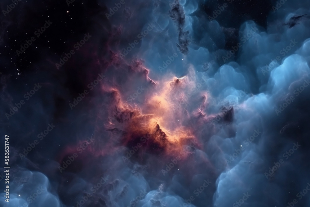 Galaxy and stars sky landscape using Generative AI technology