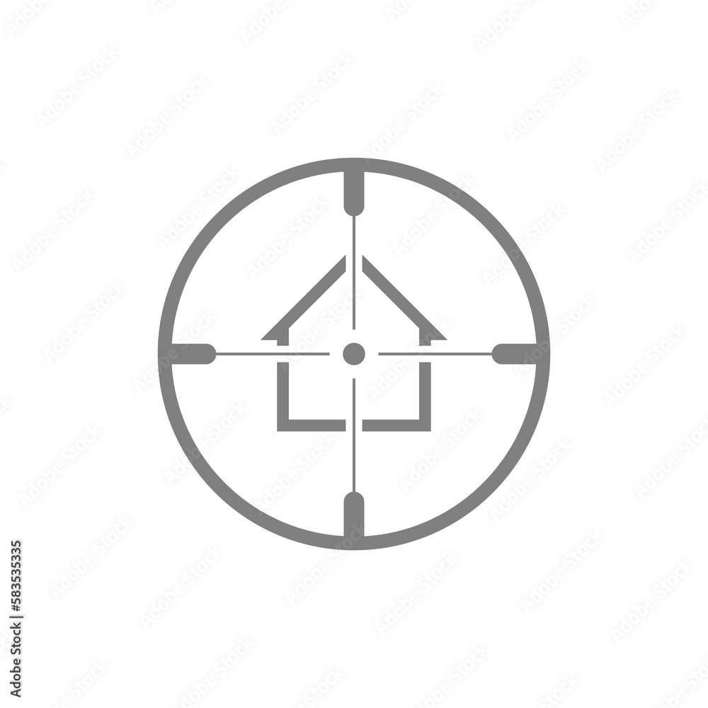 Target house icon isolated on transparent background