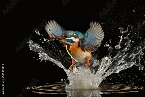 Kingfisher Macro Photovery Fast Shutter. Generative AI © Ян Заболотний