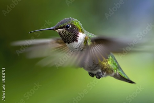 Hummingbird Macro Photovery Fast Shutter. Generative AI