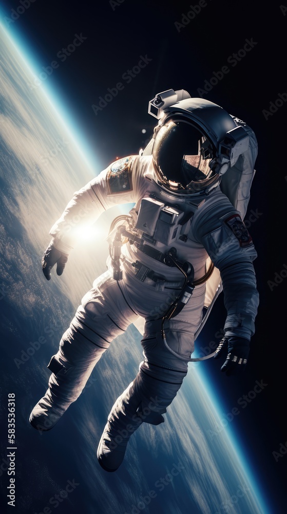 astronaut travelling in deep space, made with geenrative ai