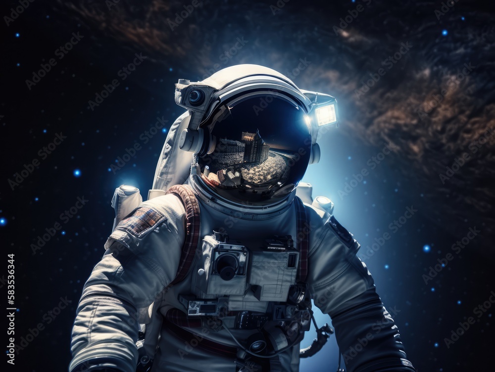 astronaut travelling in deep space, made with geenrative ai