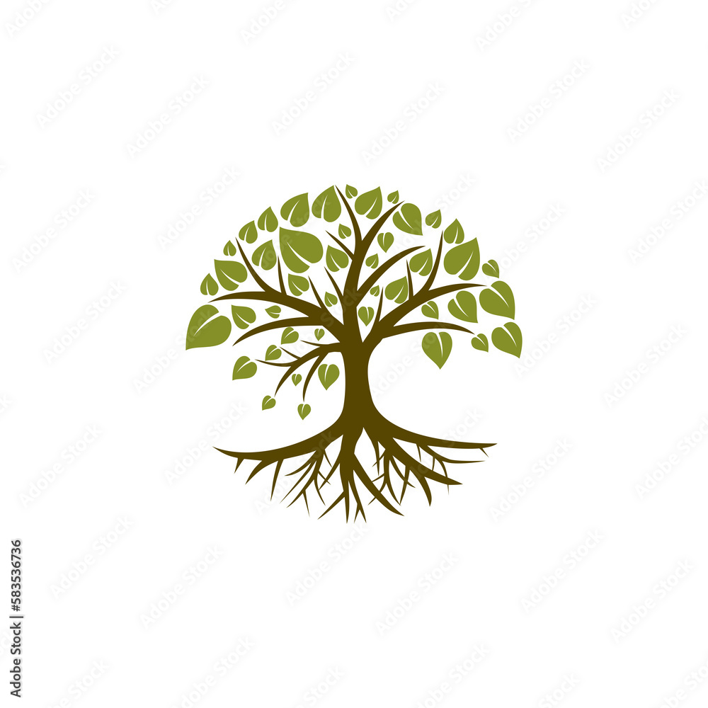 Naklejka premium Tree of life with roots icon isolated on transparent background