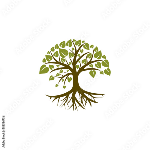 Tree of life with roots icon isolated on transparent background