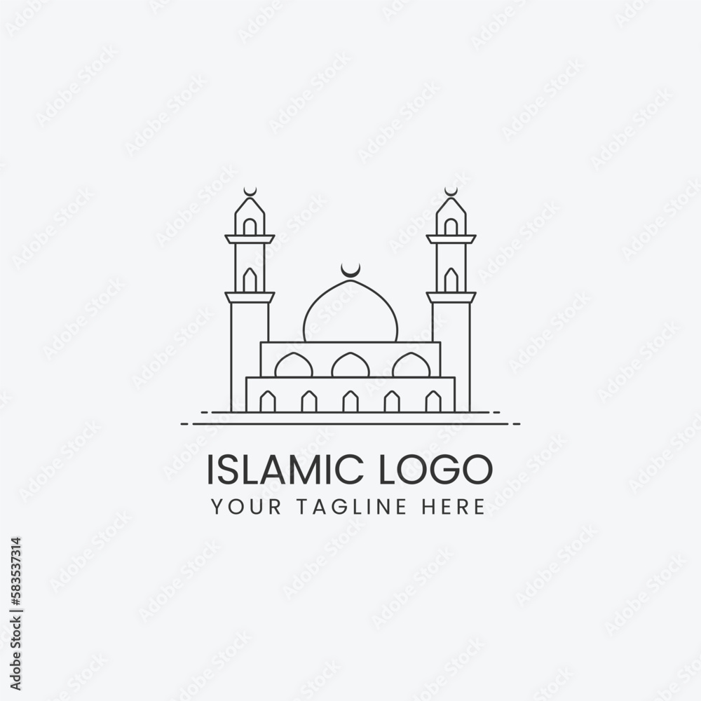 islamic logo ramadan logo design minimalist islamic muslim logo design mosque logo icon logo line art