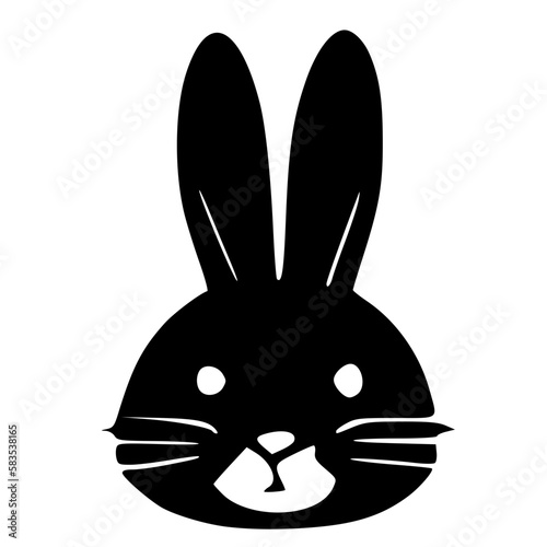 black and white of rabbit icon photo