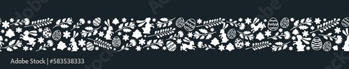 Easter seamless pattern with bunnies