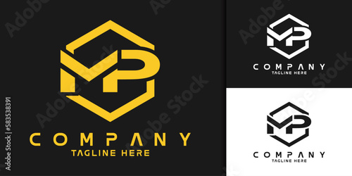 initial MP logo creative ,for business logo and company logo