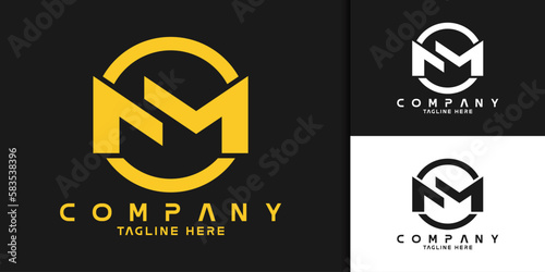 initial M or NM logo creative ,for business logo and company logo