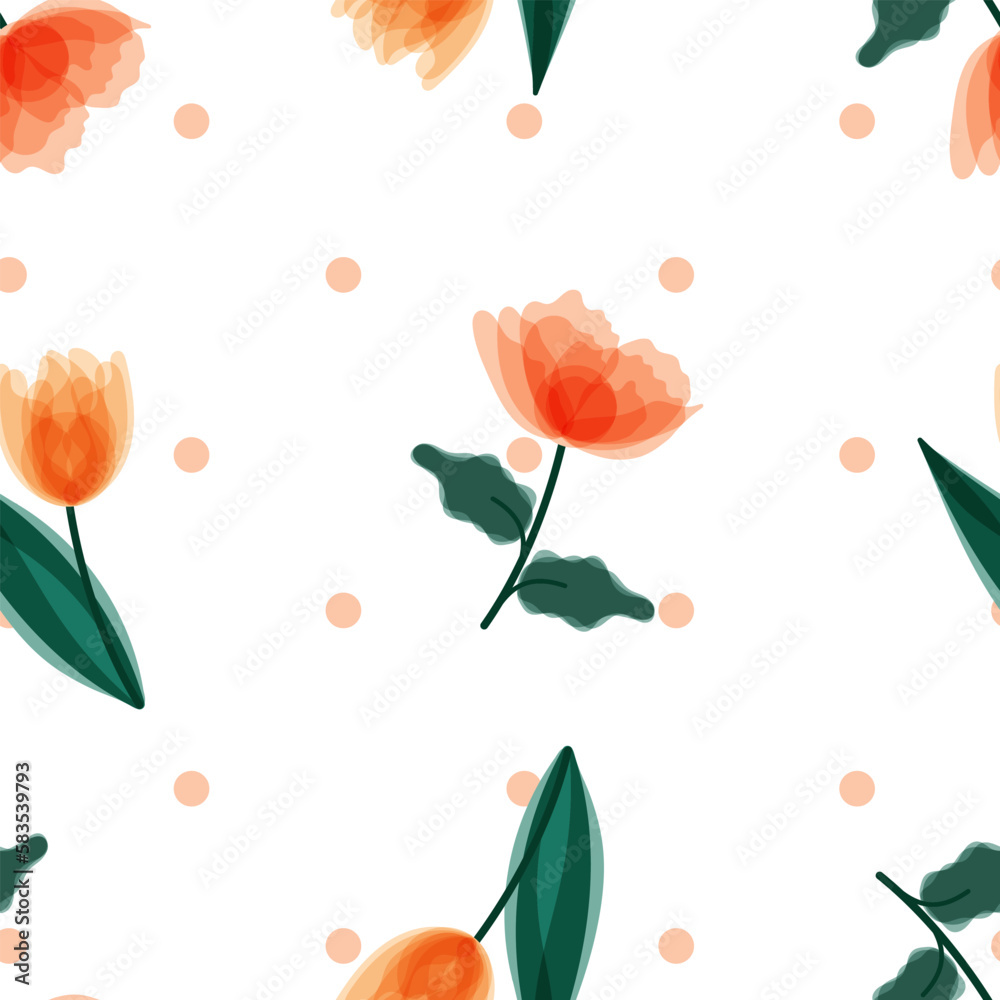 Abstract floral seamless pattern background. Vector spring pattern