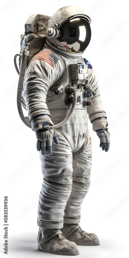 astronaut, isolated, neutral background, white and black, generative ai