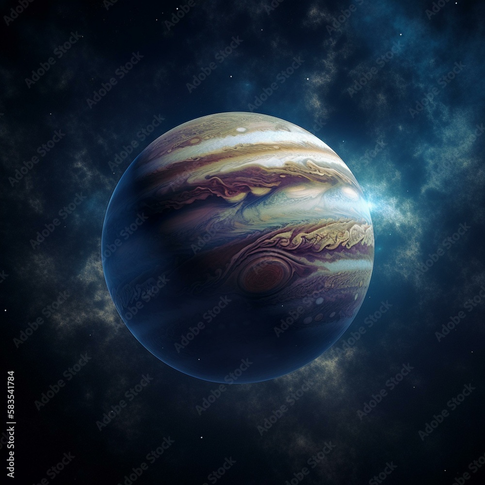 planet Jupiter instead of the Sun, view from planet Earth ar 3:2 Generative AI