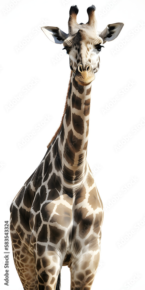 Obraz premium giraffe, isolated, white background, generative ai