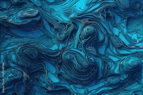 Blue abstract wind swept rocks, Generative AI