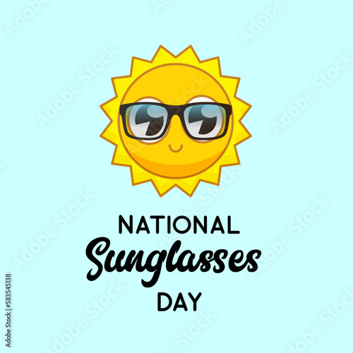 National Sunglasses Day Vector Design. Sun wear glasses illustration