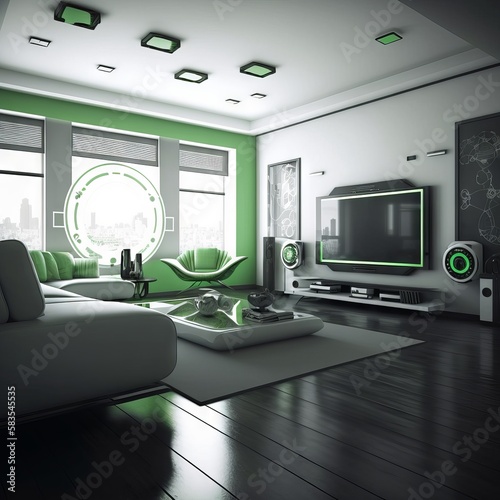 modern office interior Generative AI © Крипт Крпитович