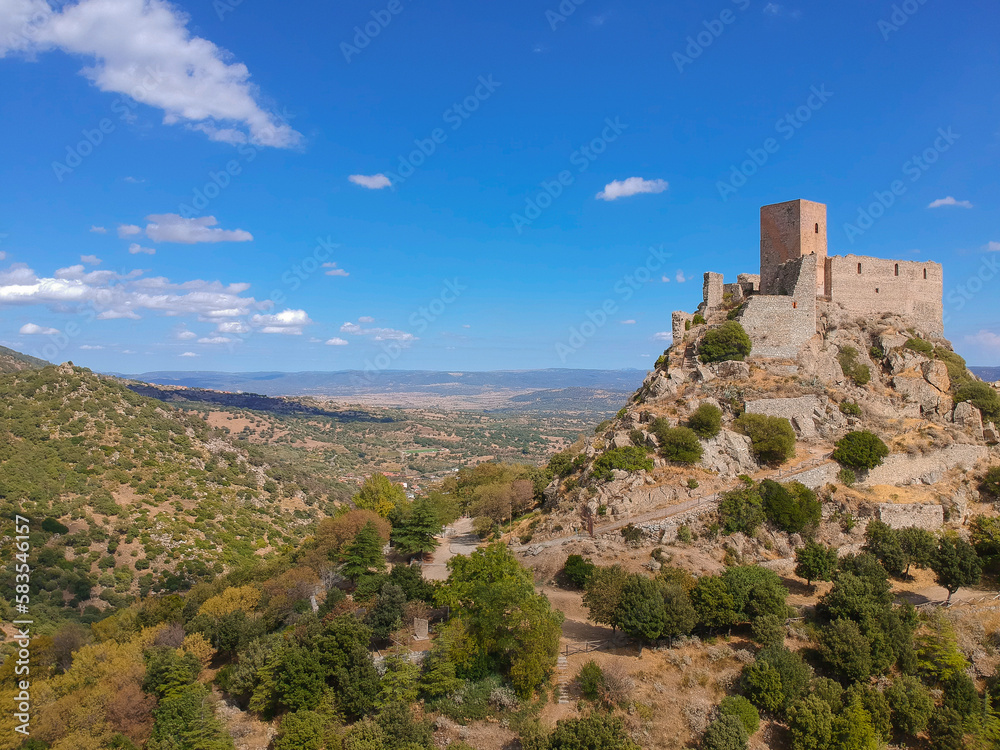 The Burgos fortress on the hill, Sardinia, Italy