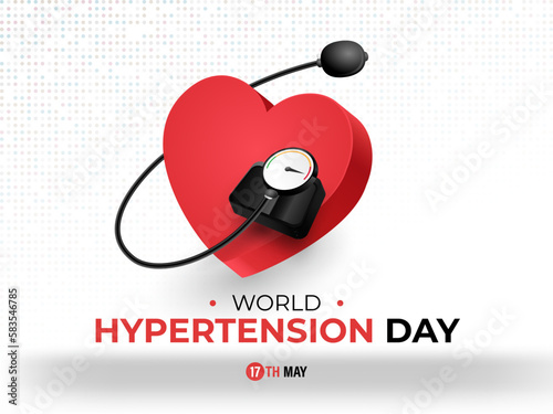 World Hypertension Day Design. High blood pressure gauge illustration and Sphygmomanometer
