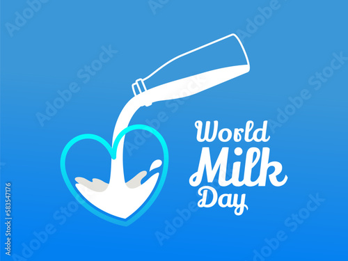 World Milk Day Design and Dairy Milk Industry Concept Illustration
