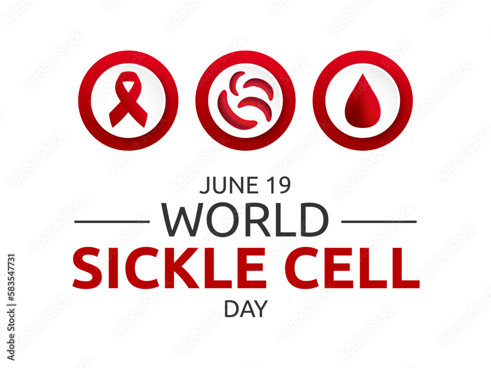 World Sickle Cell day observed illustration on June 19th worldwide. Sickle blood Cell day design World Sickle Cell day observed illustration on June 19th worldwide. Sickle blood Cell day design