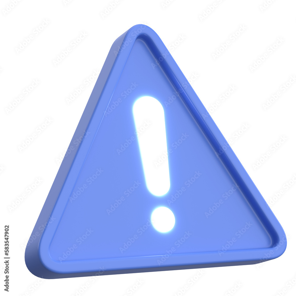Warning sign. Exclamation mark. 3D illustration. Warning sign. Exclamation mark. 3D illustration.