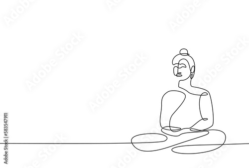 buddhist meditation pose line art Illustration, Buddha Vesak Day