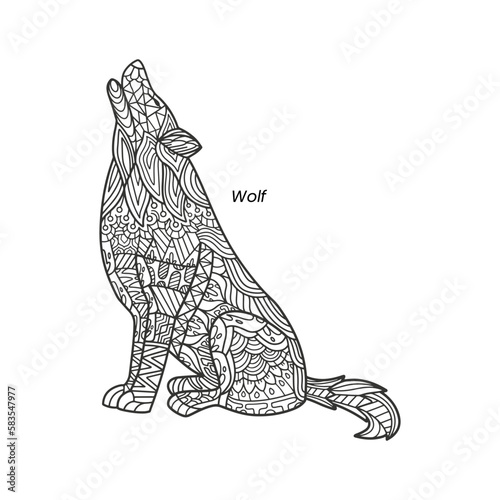 Wolf Zentangle Mandalas