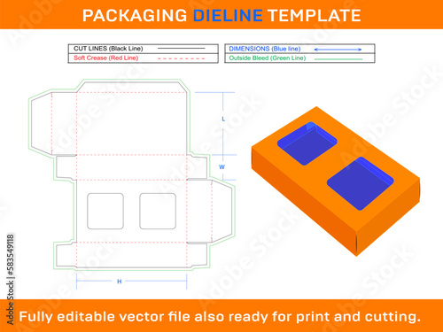 Two Display Soap Box, Dieline Template