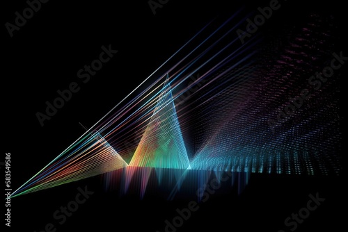 Rainbow light prism effect, transparent background. Hologram reflection, crystal flare leak shadow overlay. Vector illustration of abstract blurred iridescent light backdrop. , Generative AI