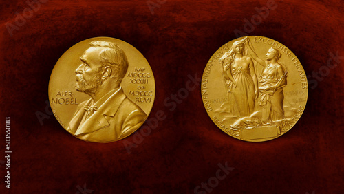 Nobel Prize Medal on a Velvet background photo