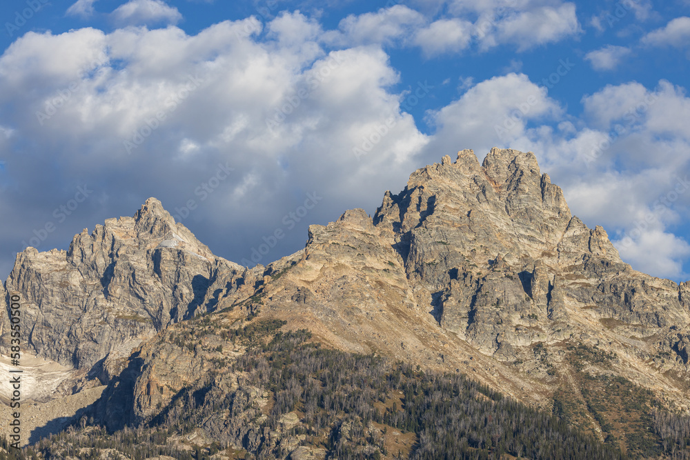 Scenic Landscape of the Teton Range in Wyoming in Autumn