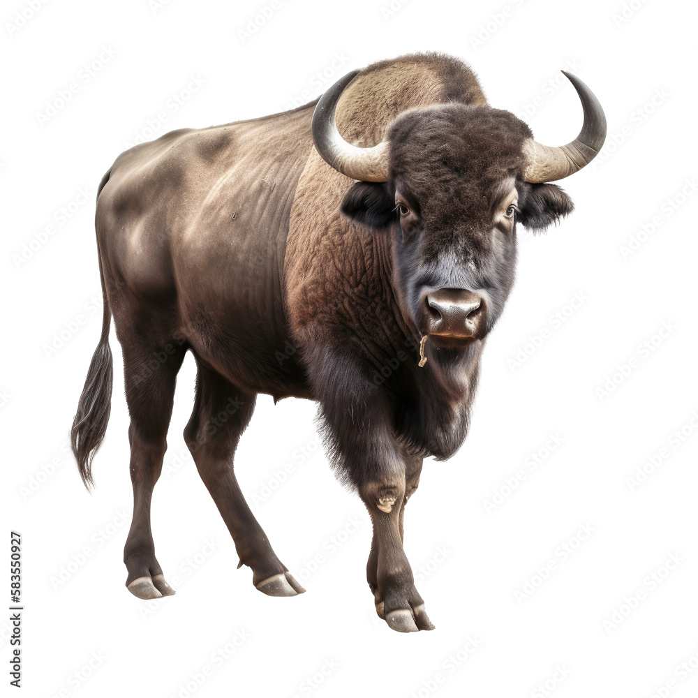 brown buffalo stand isolated on white brown buffalo stand isolated on white