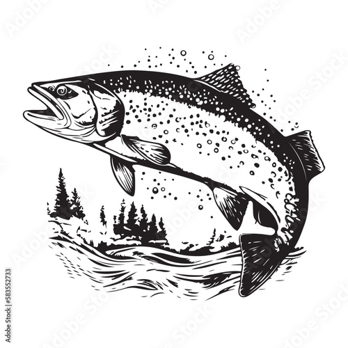 black and white fish