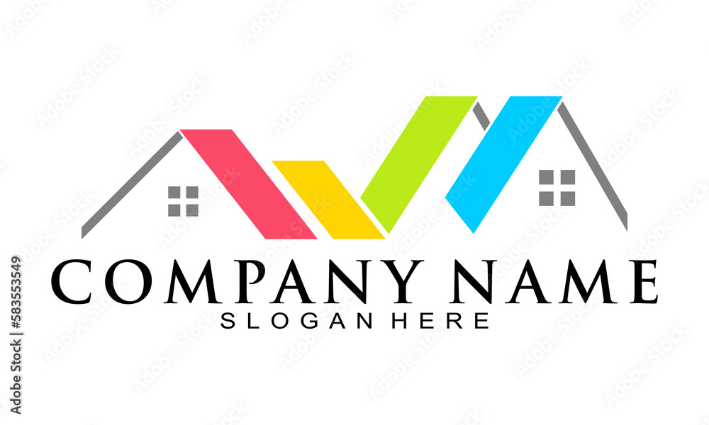 Rainbow residence property vector logo Rainbow residence property vector logo