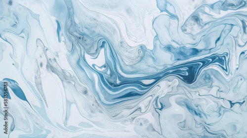 Abstract blue liquid fluid art background. AI