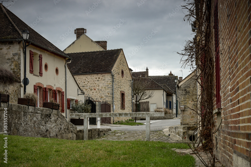 View on the village of Flagy in Seine et Marne in France